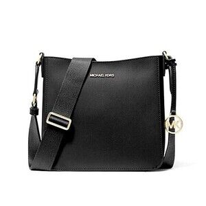 New Michael Kors Jet Set Travel Small Messenger Bag Faux Leather Black